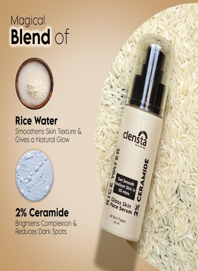 Clensta Rice Water Face Serum with Rice water and 2% Ceramide - 30 ml For Glass Skin | Fades Acne Marks & Dark Spots | Brightens Skin | Suits All Skin Type - Image 4