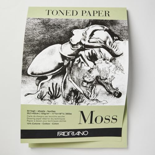 Fabriano Toned Paper Pad Moss, Size - A3, 120 GSM (Contains- 50 Sheets) - Image 2