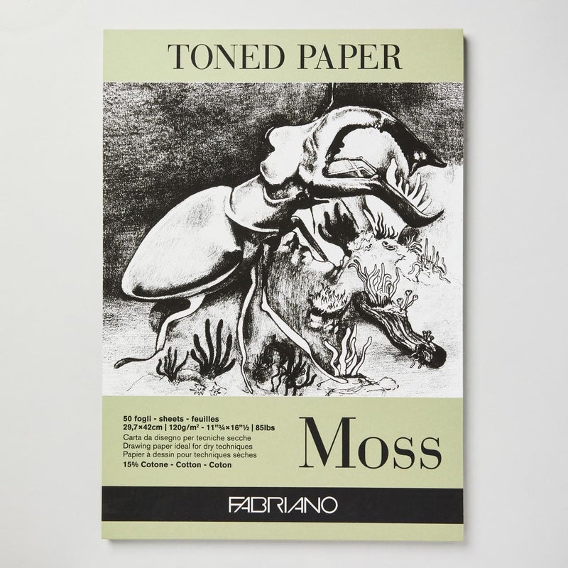 Fabriano Toned Paper Pad Moss, Size - A3, 120 GSM (Contains- 50 Sheets) - Image 3