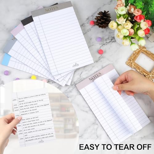 AZUREAL 6P Notepad, Legal Pads 5x8 with Micro Perforated, 6 Different Color Bindings Writing Pads 30 Sheets per Notepad, Lined Paper Pads for Home, School, College, Office, Business - Image 3