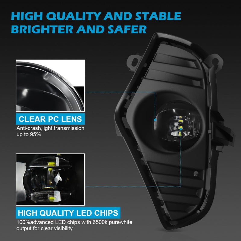 SINYATO INDUST Fog Lights Compatible with 2019 2020 2021 2022 2023 2024 2025 Toyota RAV4 Fog Lamps Replacement 1 Pair Clear Lens with Switch and Wiring Kit(Not fit ADVENTURE) - Image 2