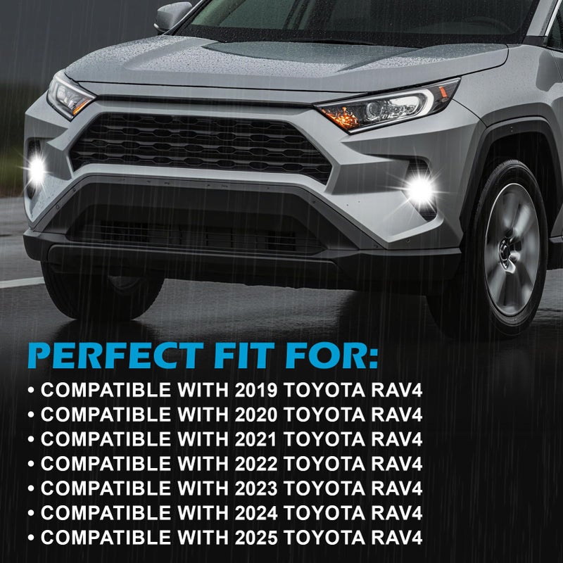 SINYATO INDUST Fog Lights Compatible with 2019 2020 2021 2022 2023 2024 2025 Toyota RAV4 Fog Lamps Replacement 1 Pair Clear Lens with Switch and Wiring Kit(Not fit ADVENTURE) - Image 5