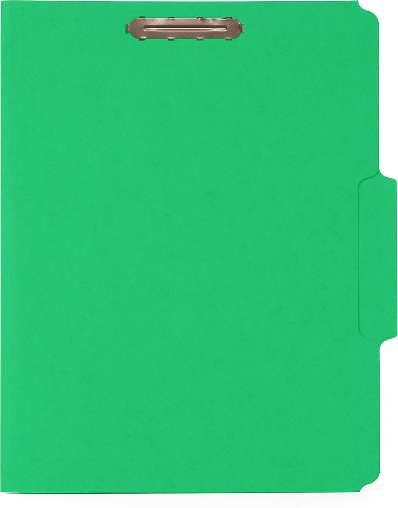 Blue Summit Supplies مجلدات الملفات السريعة الخضراء من بلو سومات 50 - قطع معززة بأقسام متنوعة - مصممة لتحمل 2 دبابيس لتنظيم الملفات الطبية القياسية، ملفات العملاء القانونية، تقارير المكتب - بحجم رسالة - Image 2