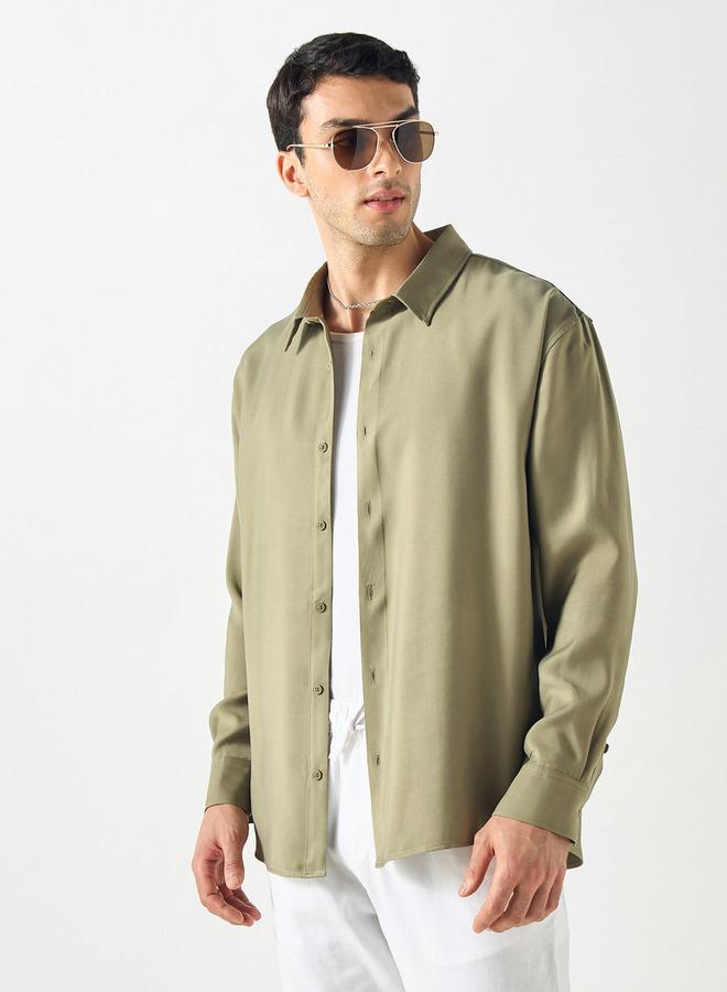 ايكونيك قميص بياقة وقصّة عادية وأكمام طويلة من آيكونيك - Image 1