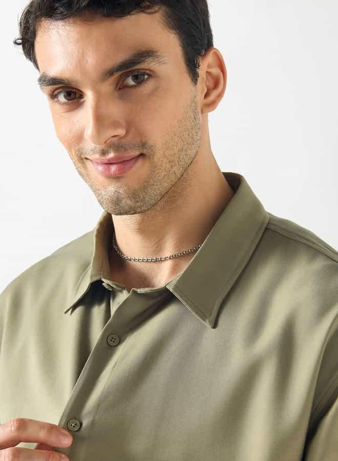 ايكونيك قميص بياقة وقصّة عادية وأكمام طويلة من آيكونيك - Image 4