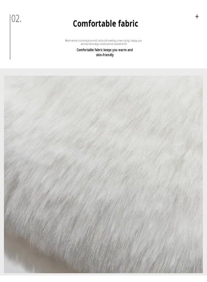 EMPOISON Women’s Winter Hooded Bear Scarf | 3-in-1 Plush Hood, Ear Warmer & Neck Warmer | Ultra Soft Faux Fur, Windproof, No-Shed, Warm & Cute Winter Hat for Girls/Women (White) - Image 3