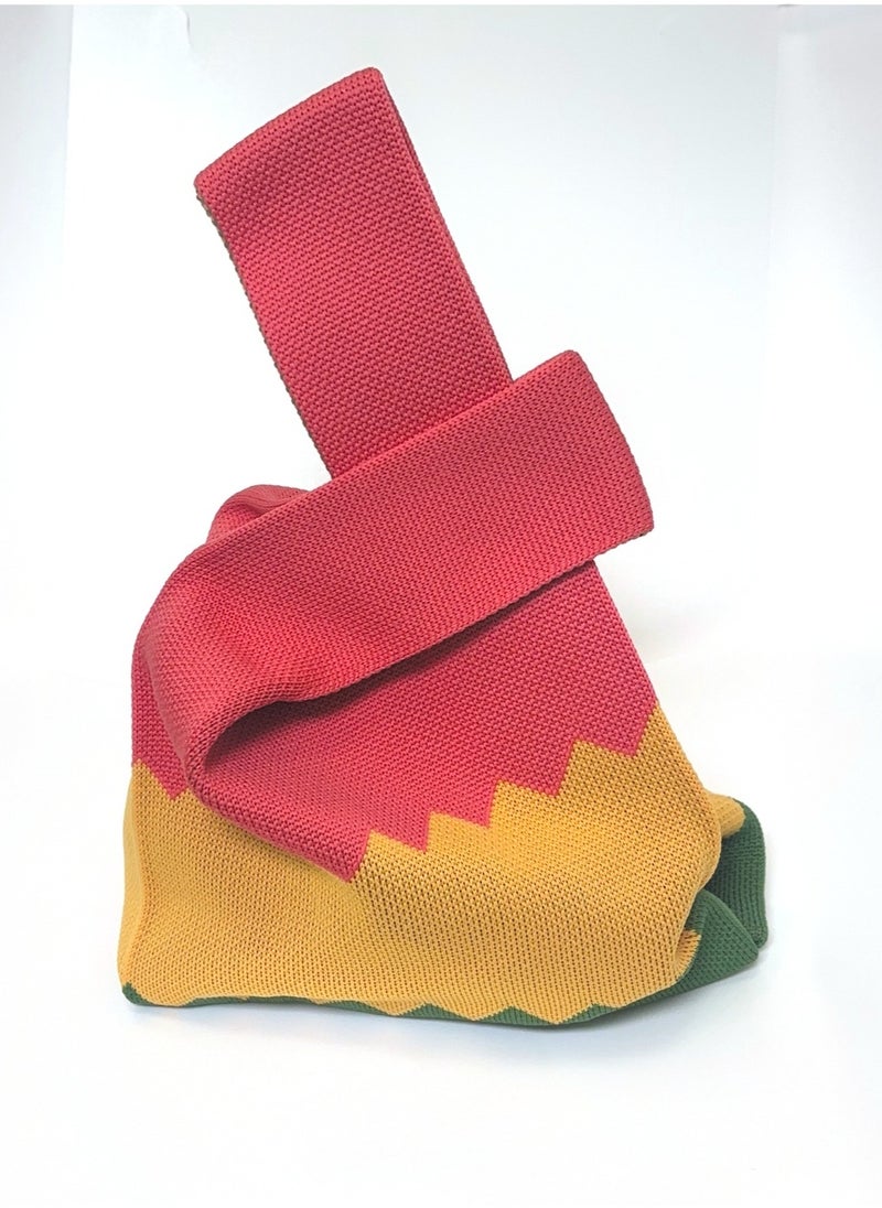 Meaning Wrist Bag – Compact Japanese-Style Handbag with Soft Handle- Lollipop colors  - Image 1