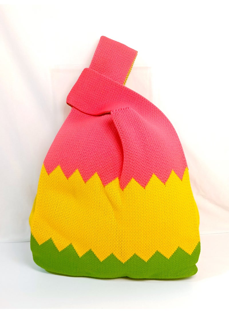 Meaning Wrist Bag – Compact Japanese-Style Handbag with Soft Handle- Lollipop colors  - Image 2