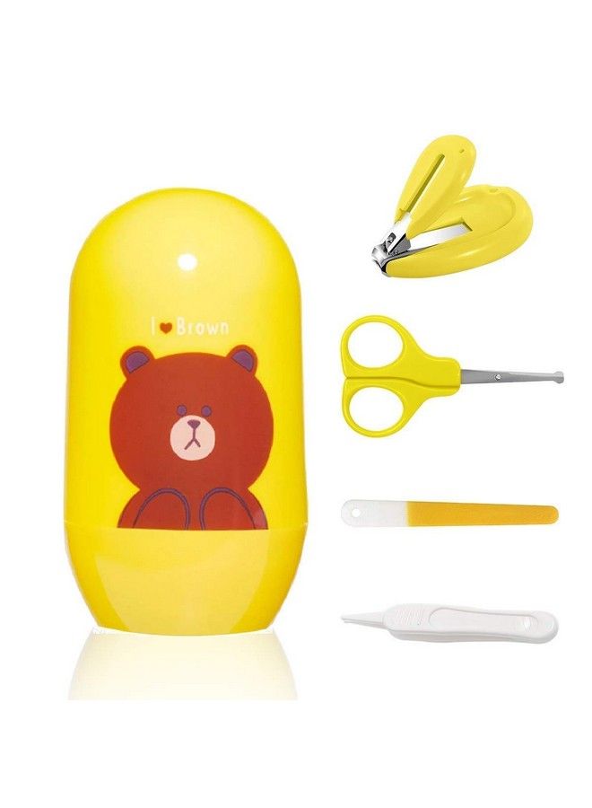Tinny Tots Baby Soft Silicone Giraffe Teether With Multifunctional Medicine Dropper And Baby Essential Nail Kit Combo Set(Yellow Bear) - Image 3