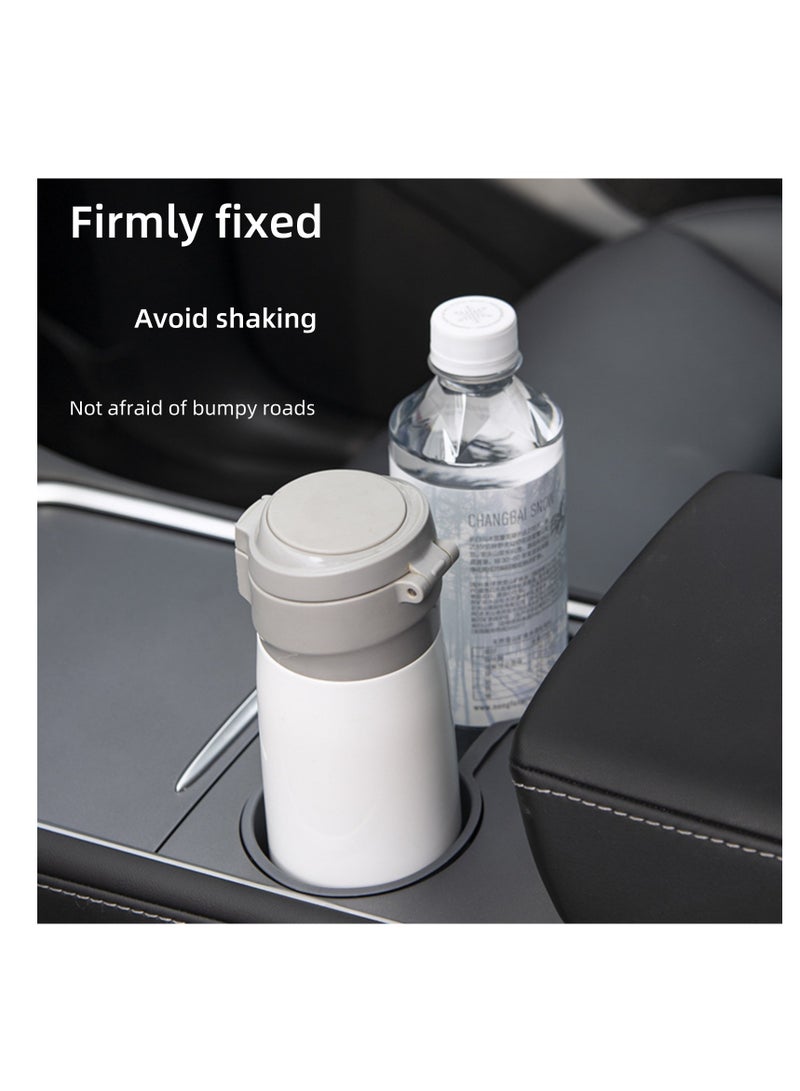 نوفولان حامل أكواب مركزي للسيارة متوافق مع طراز Tesla 3/Y، حامل أكواب مضاد للانزلاق، مادة TPE، مقاوم للماء وسهل التنظيف، مستقر وآمن، تصميم مصبوب ثلاثي الأبعاد أصلي (رمادي) - Image 2