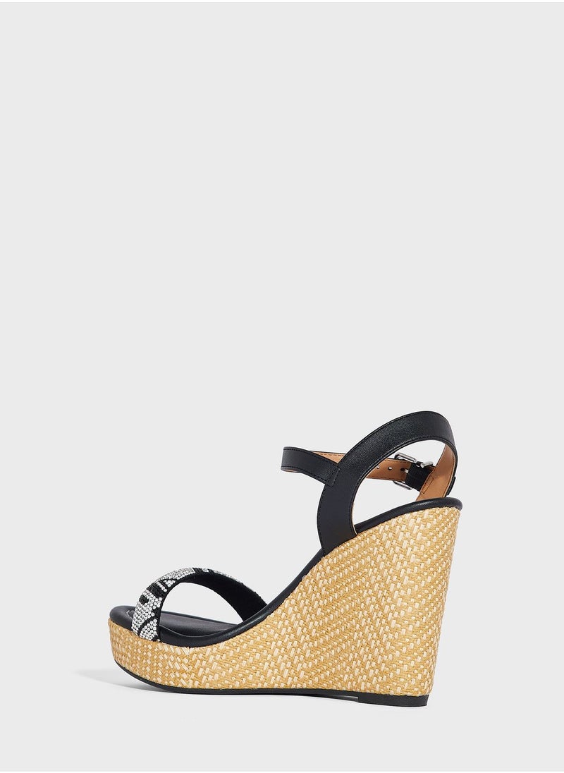 VIZZANO - Ellie Ankle Strap High Heel Wedge Sandals - Image 1