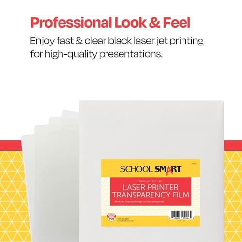 School Smart Laser Transparency Film Without Sensing Strip, 8-1/2 x 11 Inches, Clear, Pack of 50 - Image 3