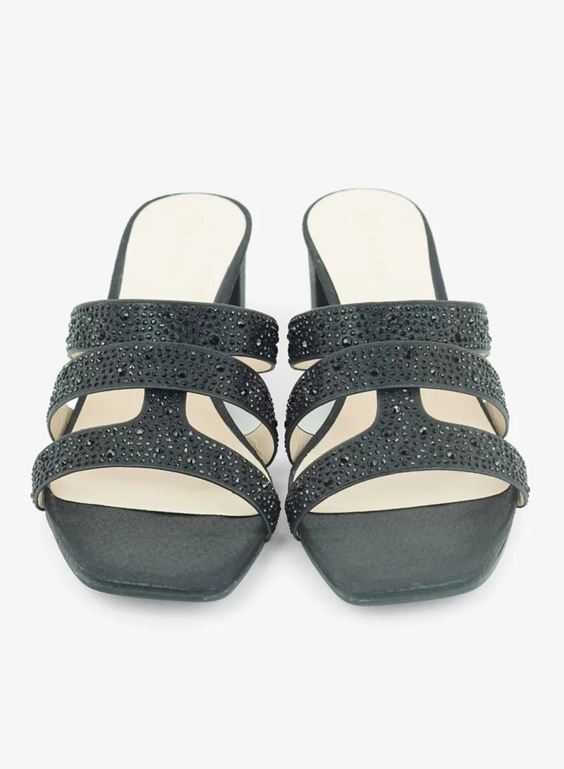 Zayna Black 221-311 Zayna Ladies Classic Low Block Slides 18F8827-0810 Black for Women | Best Price UAE