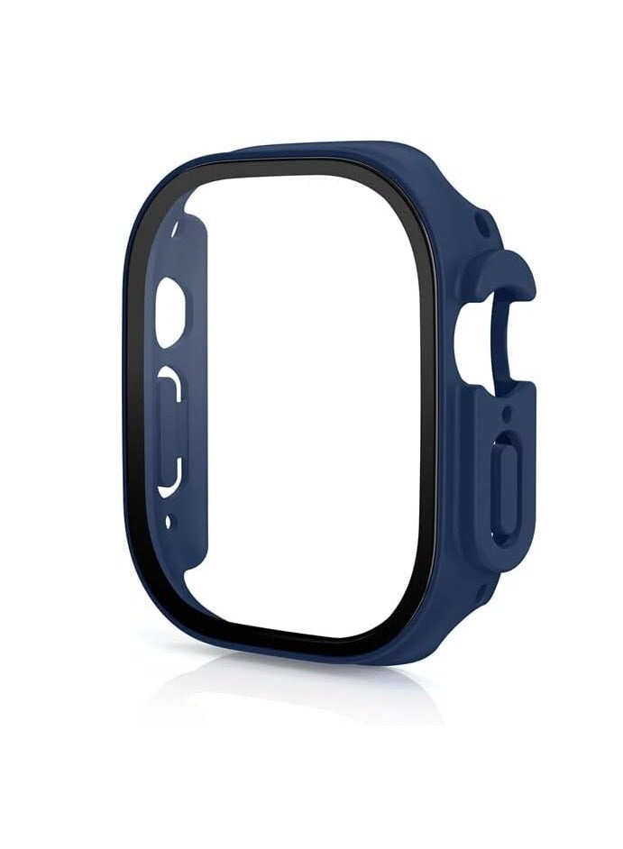 Glass Case for Apple Watch Ultra 49mm Cover Built-in Screen Protector Full Coverage for iWatch Series Ultra 49mm Cases (Color : Midnight blue, Size : Ultra 49mm) - Image 1