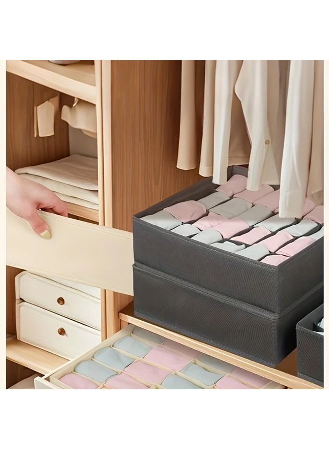 4pcs Black Foldable Underwear Storage Box Drawer Organizer Wardrobe System - Image 2