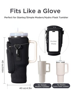 Water Bottle Carrier Bag with Phone Pocket for Stanley 40oz Tumbler Water Bottle Holder Pouch with Adjustable Shoulder Strap and Carabiner Stanley Cup Accessories for Hiking Travelling Camping - pzsku/ZBD7806EF71F9AB27CECAZ/45/_/1724989493/69079e0a-6567-428e-aa5c-45e75a298f99