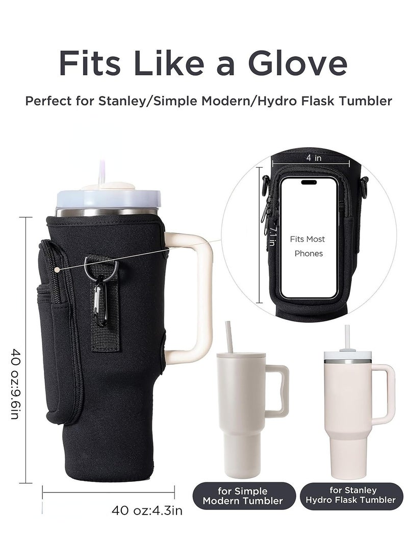 Water Bottle Carrier Bag with Phone Pocket for Stanley 40oz Tumbler Water Bottle Holder Pouch with Adjustable Shoulder Strap and Carabiner Stanley Cup Accessories for Hiking Travelling Camping - pzsku/ZBD7806EF71F9AB27CECAZ/45/_/1724989493/69079e0a-6567-428e-aa5c-45e75a298f99