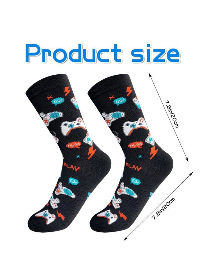 Asikkon Gaming Gifts for Boys Kids - Gamer Socks for Children, Video Game Gifts Stocking Stuffers for Teens, Black, 8-12.5 - Image 5