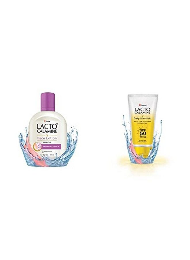 Lacto Calamine Face Lotion For Oil Balance Oily Skin 120 Ml And Sunshield Matte Look Sunscreen Spf50 Pa+++ For Oily Or Acne Prone Skin  - Image 2