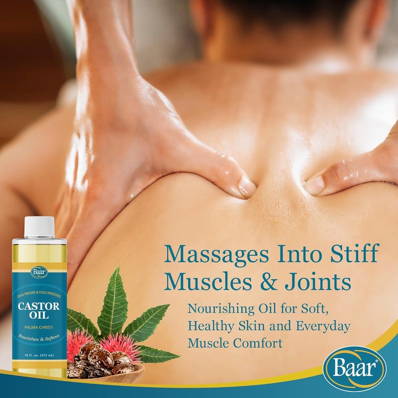 Baar Cold-Pressed Castor Oil - 16 Ounces, Hexane Free, Nourishes & Softens - Image 5