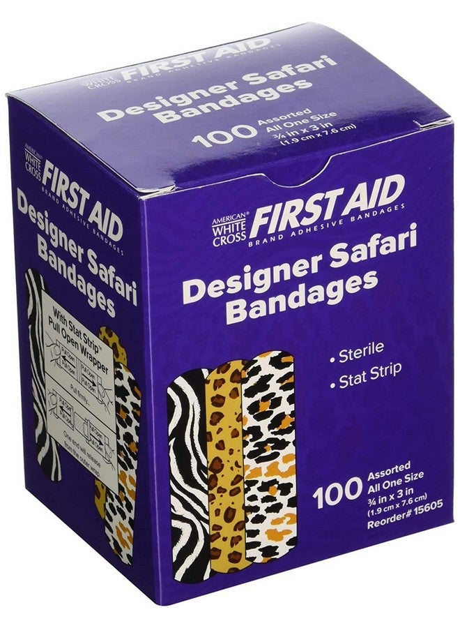 Suptmax Safari Bandages, 3/4"X3", 100 Stat-Strips, Great For Kids & Adults Too - Image 1