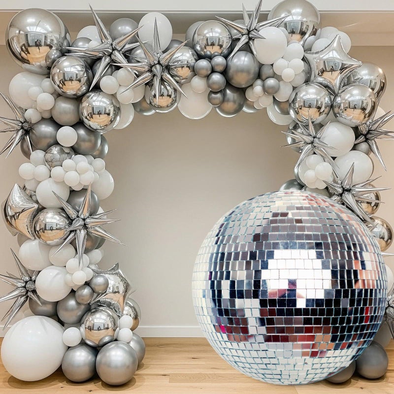 Colingmill Disco Party Decorations 35'' Disco Ball Cardboard Cutout 70s 80s Themed Party Photo Booth Props Backdrop Sign for Birthday Bachelorette Wedding Music Prom Supplies - Image 1