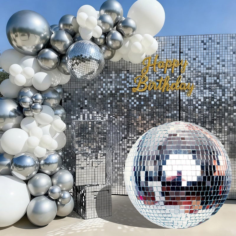 Colingmill Disco Party Decorations 35'' Disco Ball Cardboard Cutout 70s 80s Themed Party Photo Booth Props Backdrop Sign for Birthday Bachelorette Wedding Music Prom Supplies - Image 3