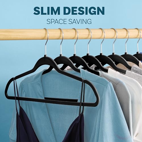 DEILSY™ Black Hangers 50 Pack - Thin Slim Space Saving, Plastic Hangers, Non Velvet Plastic Hanger for Closet Organization Hanger for Clothes Adult - Image 5