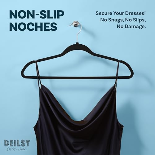 DEILSY™ Black Hangers 50 Pack - Thin Slim Space Saving, Plastic Hangers, Non Velvet Plastic Hanger for Closet Organization Hanger for Clothes Adult - Image 3