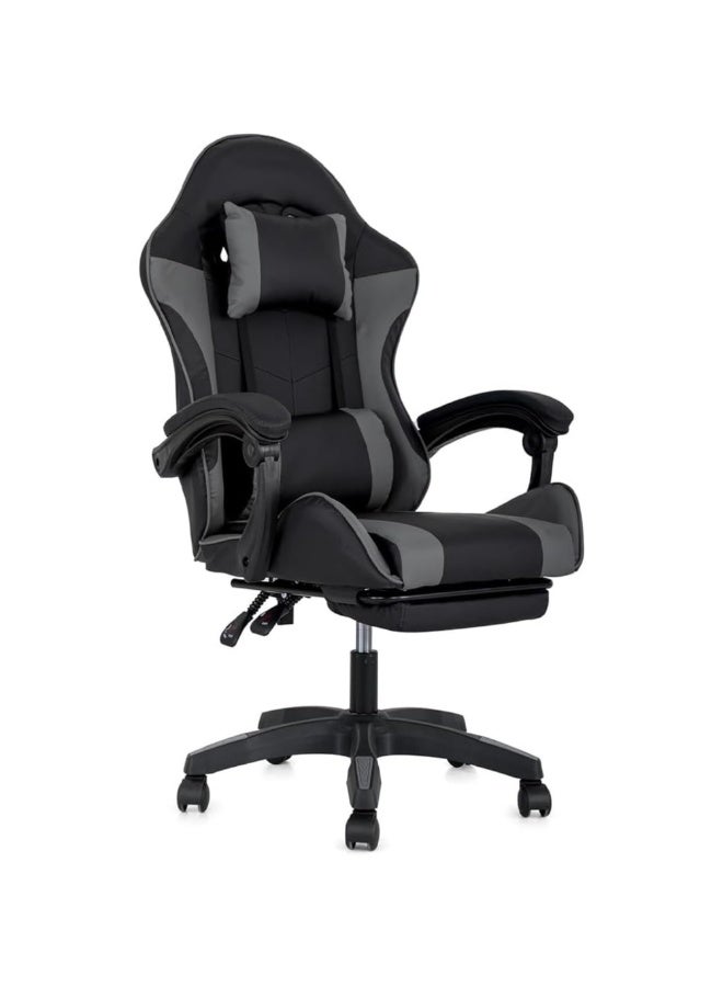 Multi Home Furniture Black & Grey Gaming Chair | Ergonomic Chair High-Back Recliner Chair with Adjustable Footrest & Armrest | Racing-Style Office Chair with Lumbar & Headrest Support for Gaming Setup - Image 1