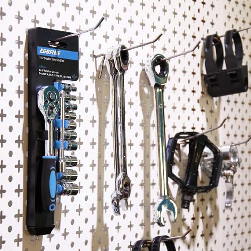 Egofine 12pcs 14 Inch Mini Ratchet Socket Wrench Set Drive Socket Set with 10 Sockets 413mm and 2 Way Quick Released Ratchet Handle and Extension Bar Blue - Image 3