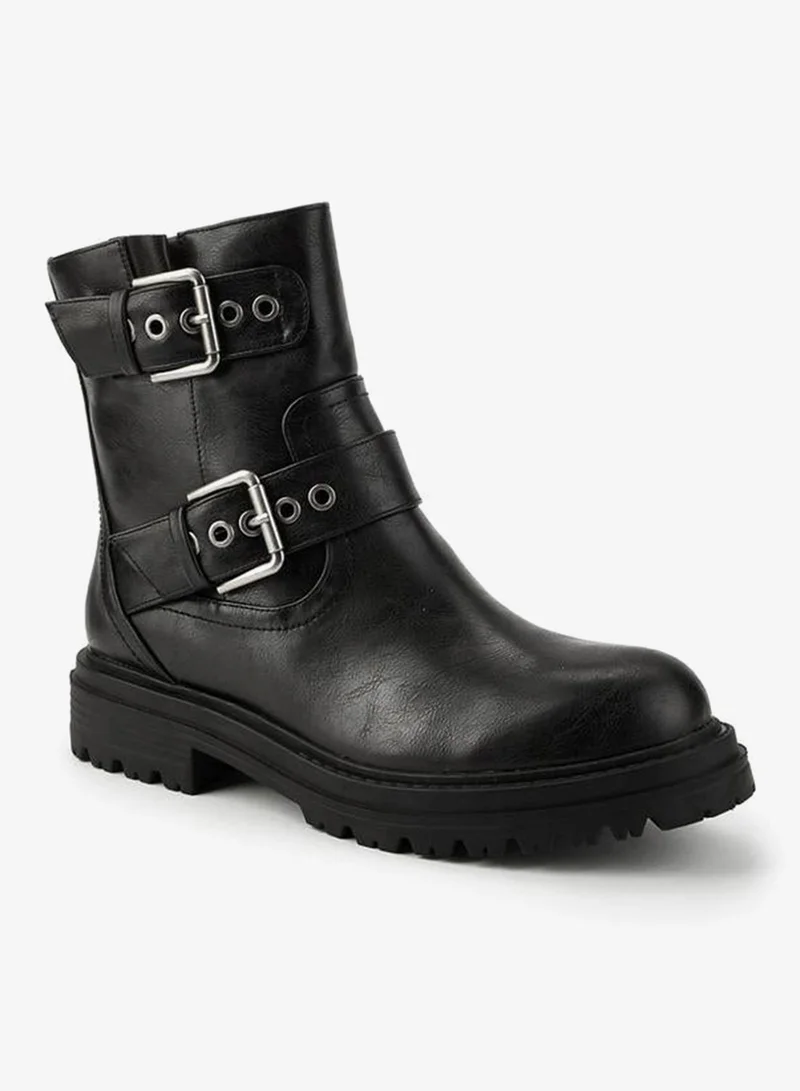 Flora Bella By Shoexpress Women's Buckle Accent Ankle Boots