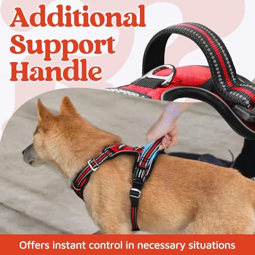 Doggo Bite Premium Reflective Dog Vest Harness| Soft Breathable| Padded Handle| Adjustable Straps & Luxury Buckle| No-Choke with Free Designer Leash-32mm| Chest (27-36inch) All Large Breeds 23-35Kg - Image 5