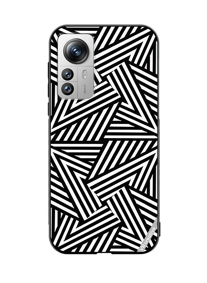 VR CREATIVE Protective Case Cover For Xiaomi 12 Pro Abstract Black And White Design Multicolour - Image 1