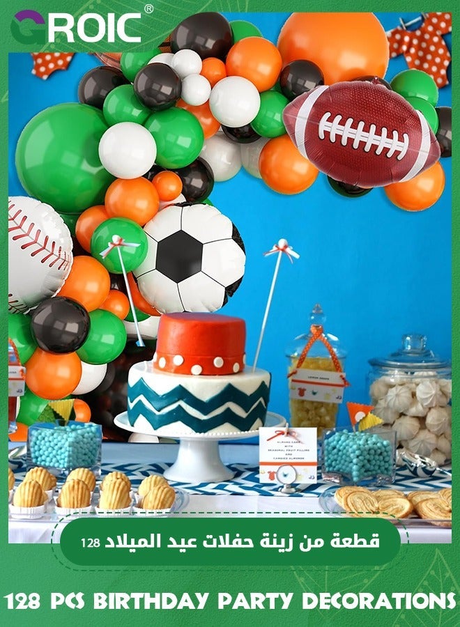 GROIC Sport Party Decoration, Balloons Arch Garland, Ball Theme Balloon Garland Kit White Green Black Orange Foil for Sports Supplies - Image 2