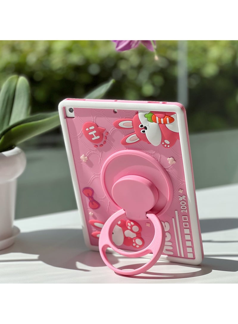 عام حافظة أطفال للجيل العاشر من الآيباد 10.9 بوصة 2022، حزام/حامل يد قابل للدوران 360 درجة، حافظة سيليكون كرتونية لطيفة من الجيل العاشر للآيباد 10 بوصة - Image 2