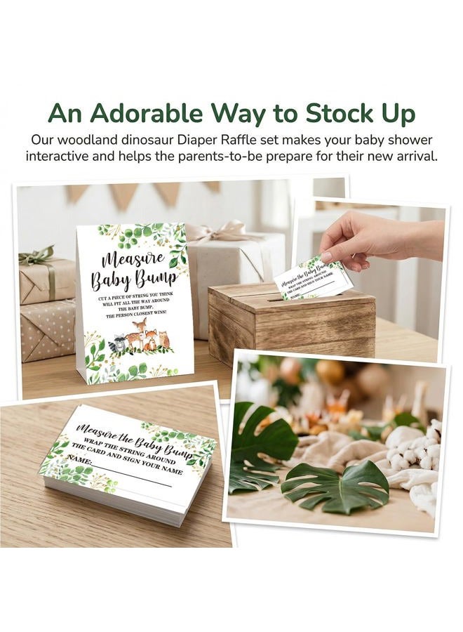 DETIHO Woodland Animal Measure The Baby Bump Baby shower Game Set，Safari Theme How Big Is Mommy's Belly Baby shower Party Game Supplies-1 Sign And 50 Cards-C02 - Image 5