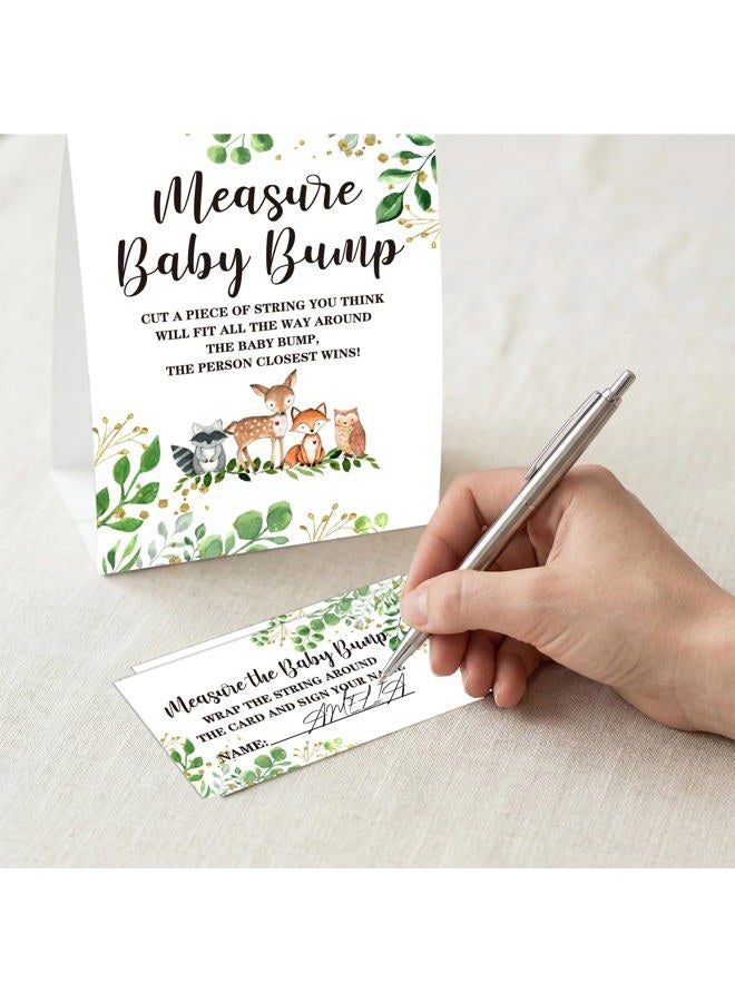 DETIHO Woodland Animal Measure The Baby Bump Baby shower Game Set，Safari Theme How Big Is Mommy's Belly Baby shower Party Game Supplies-1 Sign And 50 Cards-C02 - Image 4