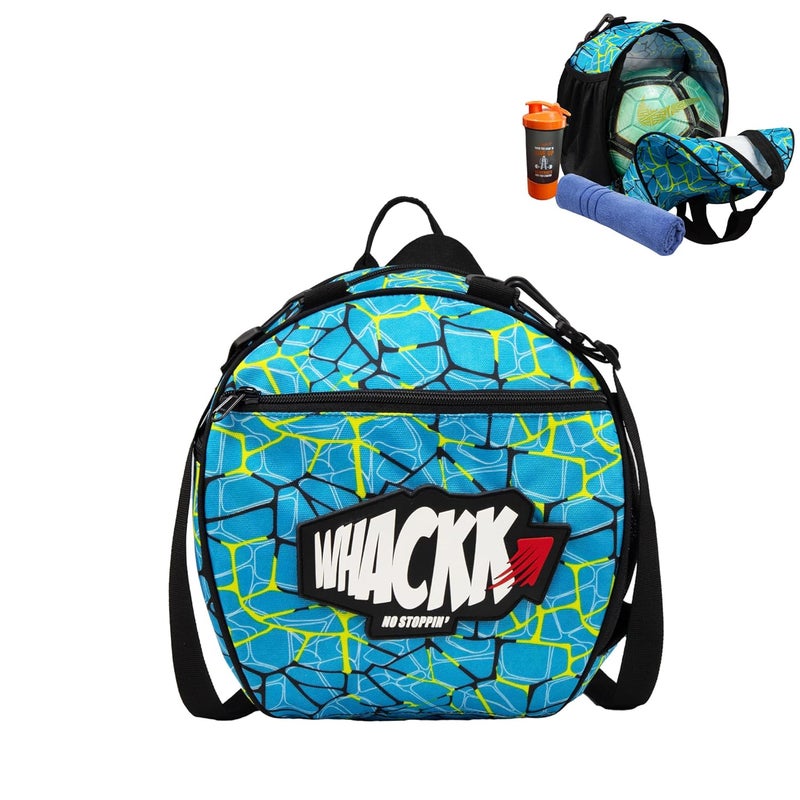 WHACKK Attack Soccer 12L Football Equipment Bags|Basketball Volleyball Bags |Adjustable Strap Backpack |Easy Access Pocket Mesh Bottle Holders | Ball Bag |Kitbag |Bag (R31) - Made in India - Image 1