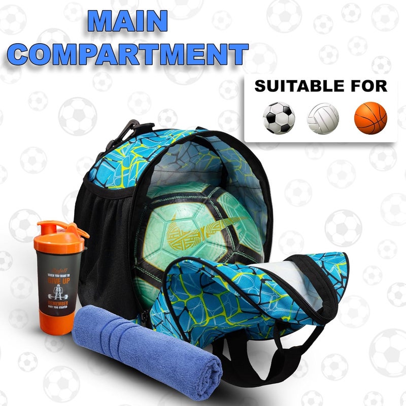 WHACKK Attack Soccer 12L Football Equipment Bags|Basketball Volleyball Bags |Adjustable Strap Backpack |Easy Access Pocket Mesh Bottle Holders | Ball Bag |Kitbag |Bag (R31) - Made in India - Image 4