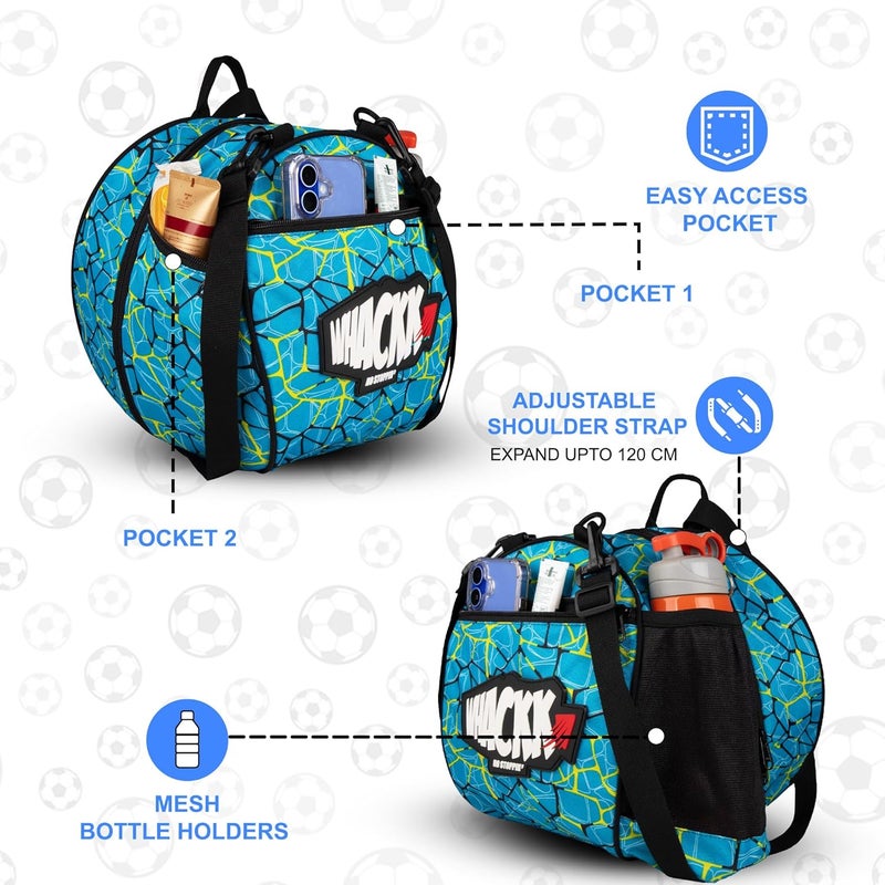 WHACKK Attack Soccer 12L Football Equipment Bags|Basketball Volleyball Bags |Adjustable Strap Backpack |Easy Access Pocket Mesh Bottle Holders | Ball Bag |Kitbag |Bag (R31) - Made in India - Image 3