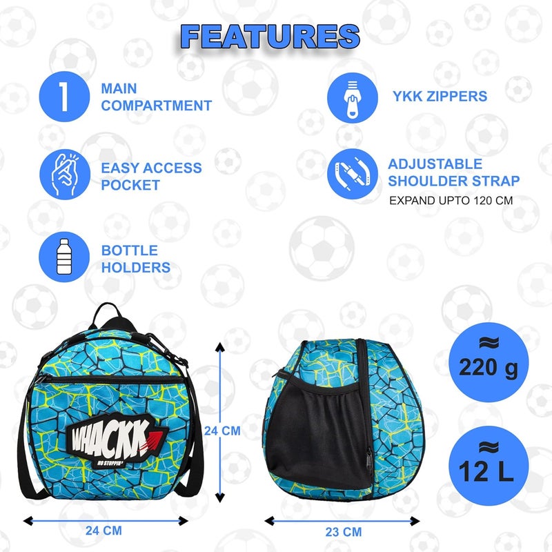 WHACKK Attack Soccer 12L Football Equipment Bags|Basketball Volleyball Bags |Adjustable Strap Backpack |Easy Access Pocket Mesh Bottle Holders | Ball Bag |Kitbag |Bag (R31) - Made in India - Image 2