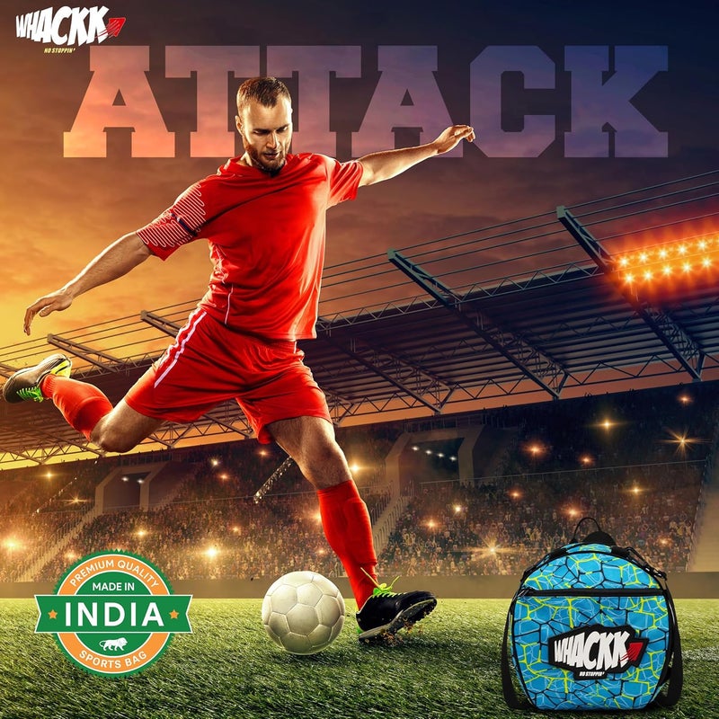 WHACKK Attack Soccer 12L Football Equipment Bags|Basketball Volleyball Bags |Adjustable Strap Backpack |Easy Access Pocket Mesh Bottle Holders | Ball Bag |Kitbag |Bag (R31) - Made in India - Image 5