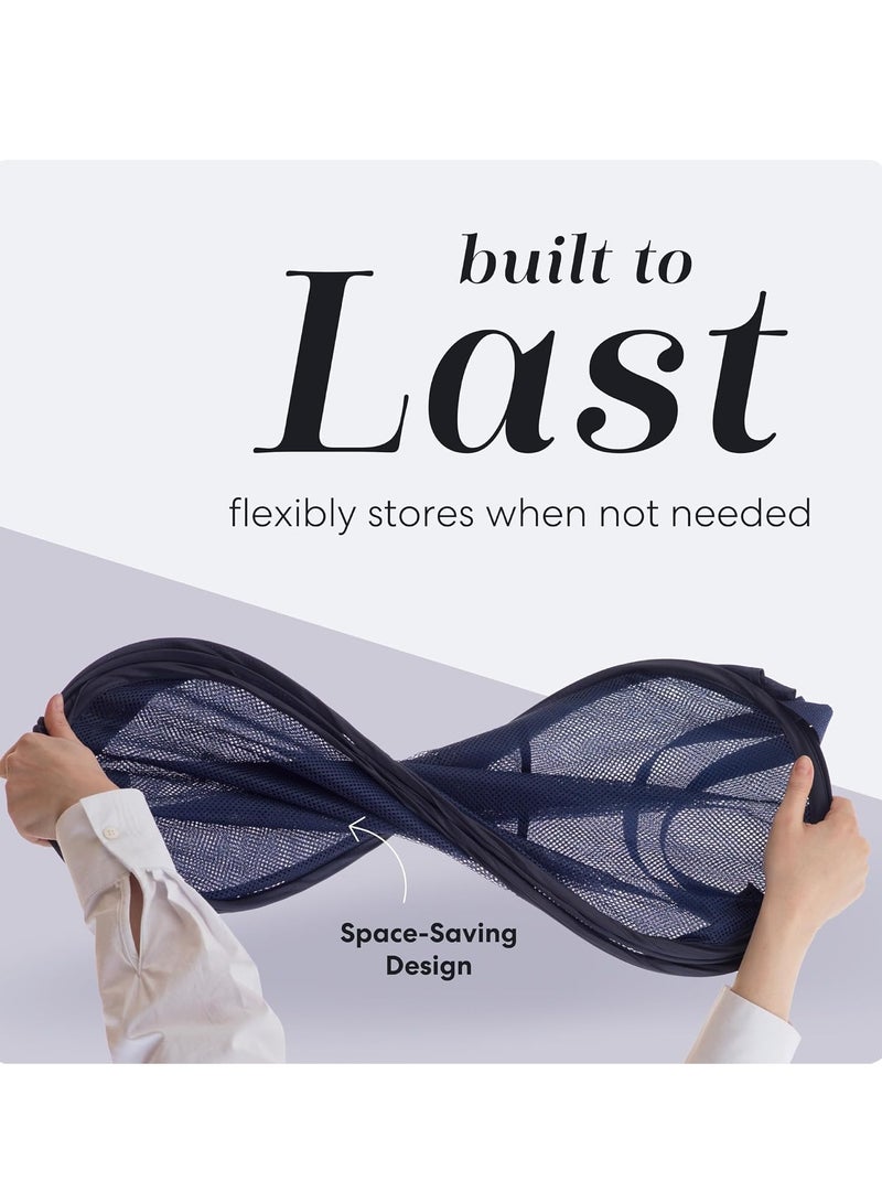 YelaJoy ﻿Foldable Laundry Basket, Pop Up Hamper with Wide Opening and Side Pocket,Carry Handle , Breathable, Sturdy, Foldable, and Space-Saving Design for Clothes and Storage. (Blue) - Image 2