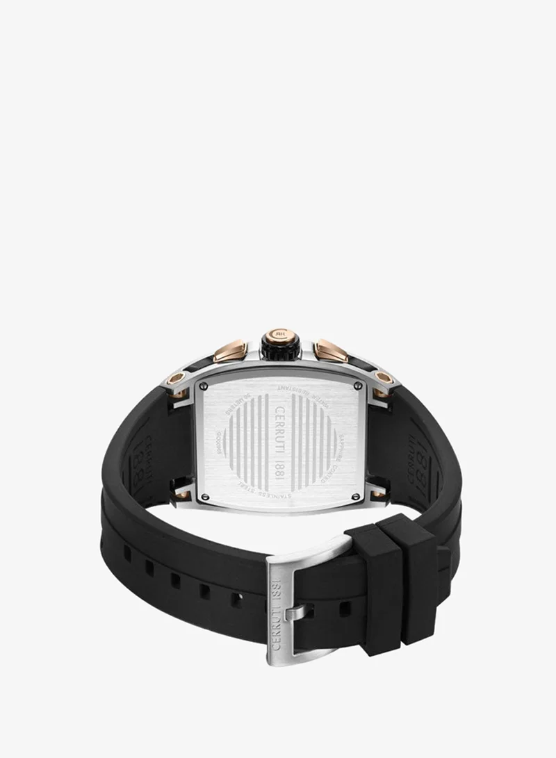 CERRUTI 1881 black Men's Belluno Black Dial Silicone Strap Chronograph Watch for Men, 41.5mm for Men | Best Price UAE