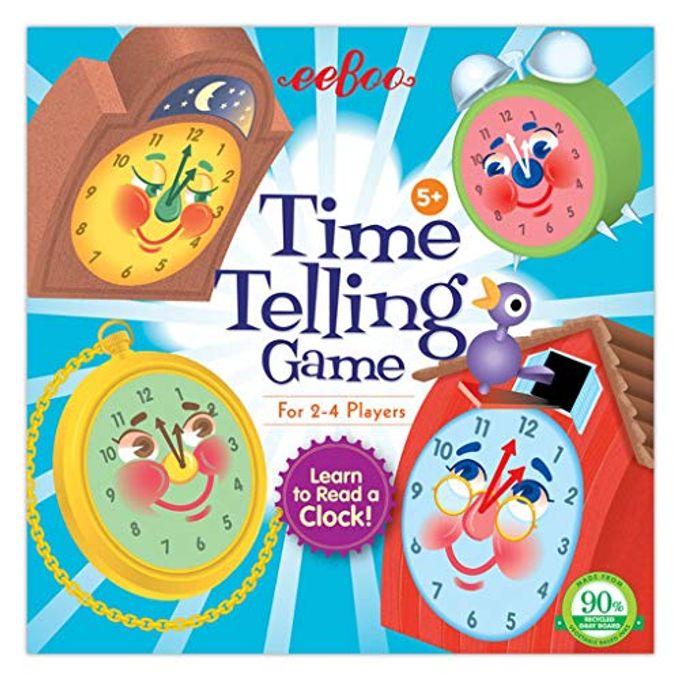 eeboo : Time Telling Game, Develops Time Telling Skills, Learn to Read a Clock, Includes a Score Pad, 4 Clocks, and 50 Game Cards, for 2 to 4 Players, Perfect for Ages 5 and up - Image 4