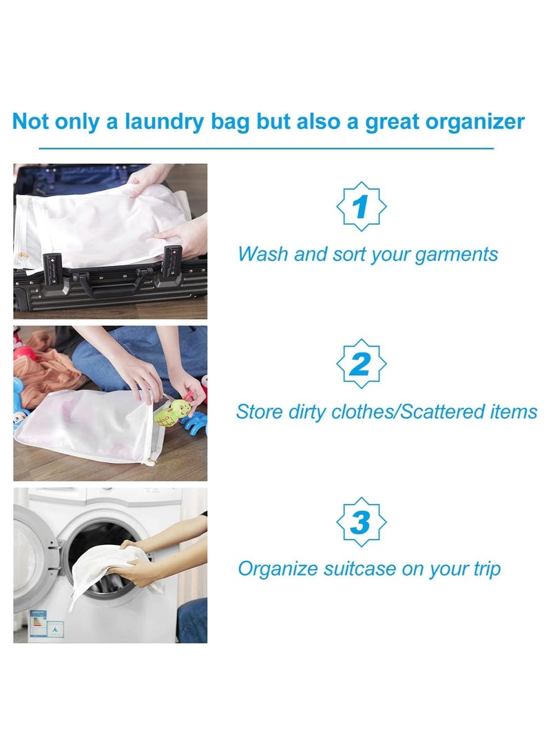 3 Pcs Delicates Laundry Bags Fine Mesh Wash Bag Mesh Laundry Bags Travel Storage Organize Bag Clothing Washing Bags for Lingerie Underwear Bra Silk Socks with Hanging Loop  - Image 5