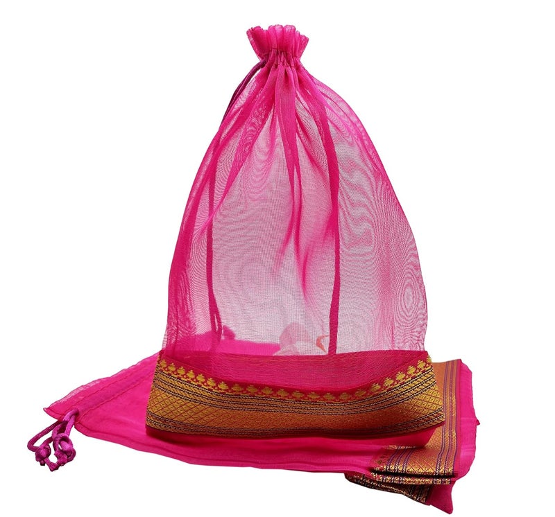 brown leaf Set Of 12 Organza 9X7 inch Potli Bags Pouch Best for Wedding Anniversary Party Supply Return Gifting Bags - Image 3