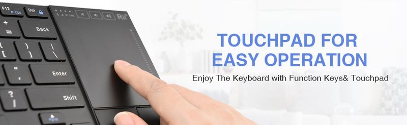Rii K22s Wireless Bluetooth Keyboard, US Layout, Black - Image 3