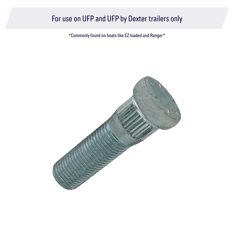 أيه أيه مسامير عجلات قابلة للضغط مقاس 1/2 بوصة - 20 × 1.75 بديلة لمقطورة قارب UFP من Dexter (عبوة من 5 قطع) - Image 2